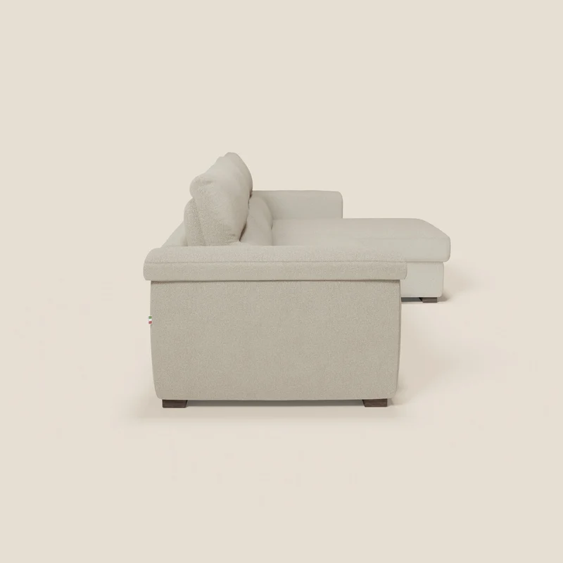 Magnolia canapé d'angle convertible avec méridienne coffre - matelas H 18cm en tissu détachable T05