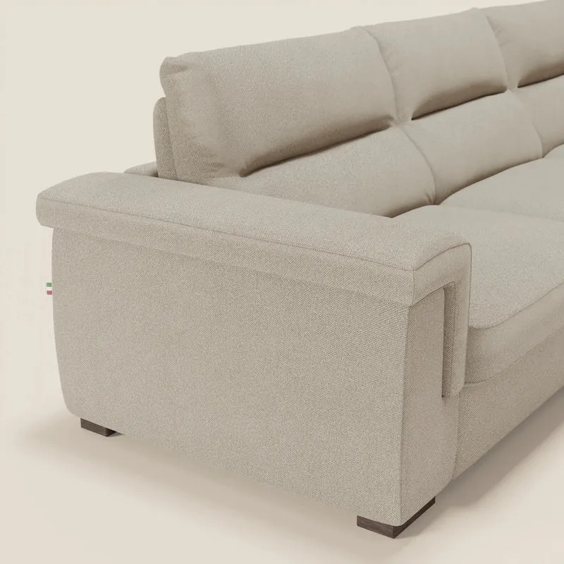 Magnolia canapé d'angle convertible avec méridienne coffre - matelas H 18cm en tissu détachable T05