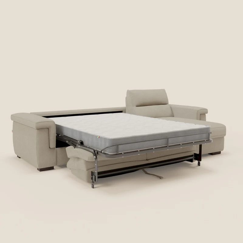 Magnolia canapé d'angle convertible avec méridienne coffre - matelas H 18cm en tissu détachable T05