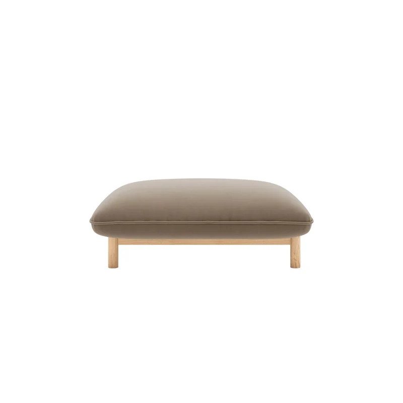 Pouf MICADONI Ada en velours marron clair 65x95cm