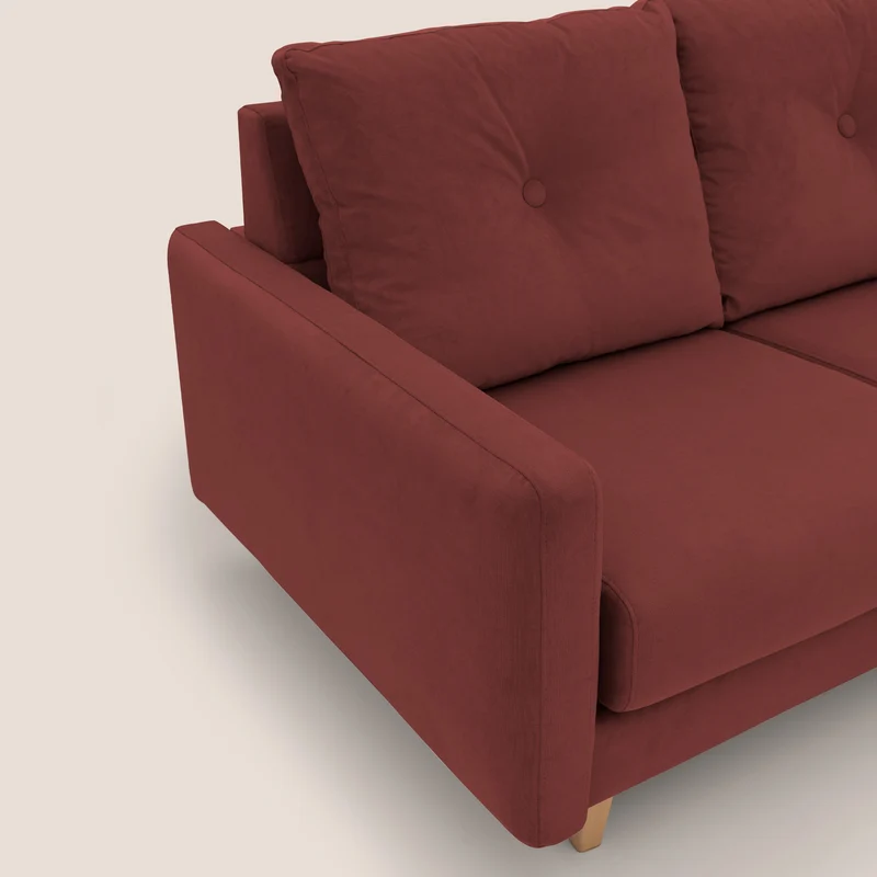 Matisse canapé d'angle avec assises coulissantes et dossier en duvet d'oie en tissu détachable T17