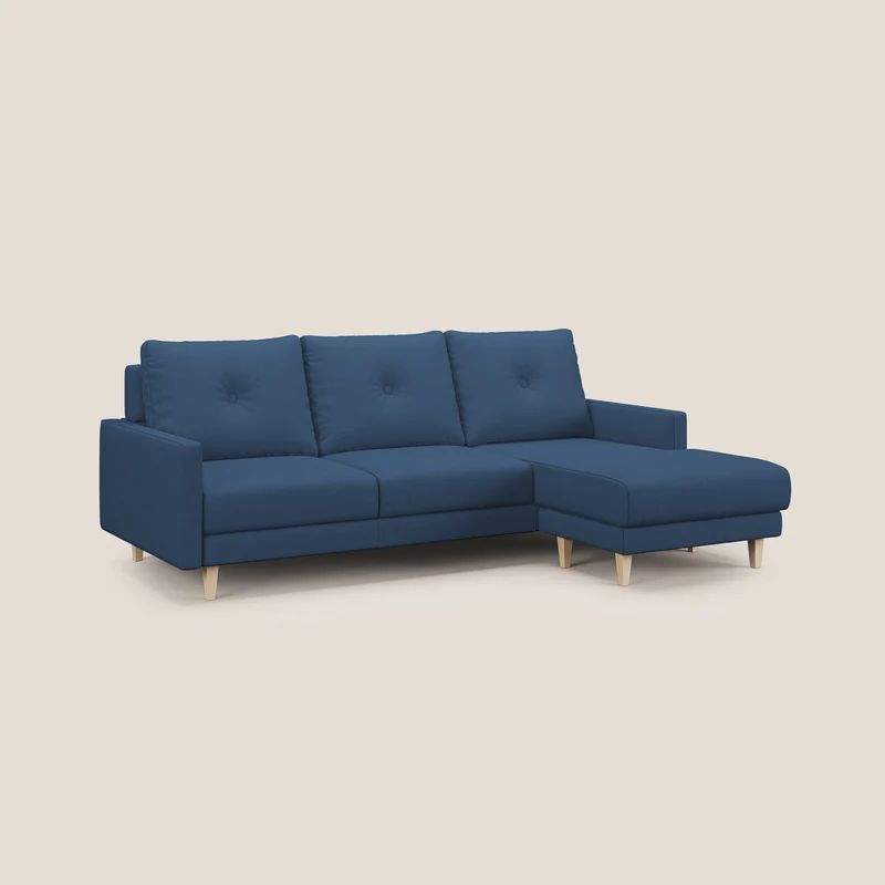 Matisse canapé d'angle avec assises coulissantes et dossier en duvet d'oie en tissu détachable T17