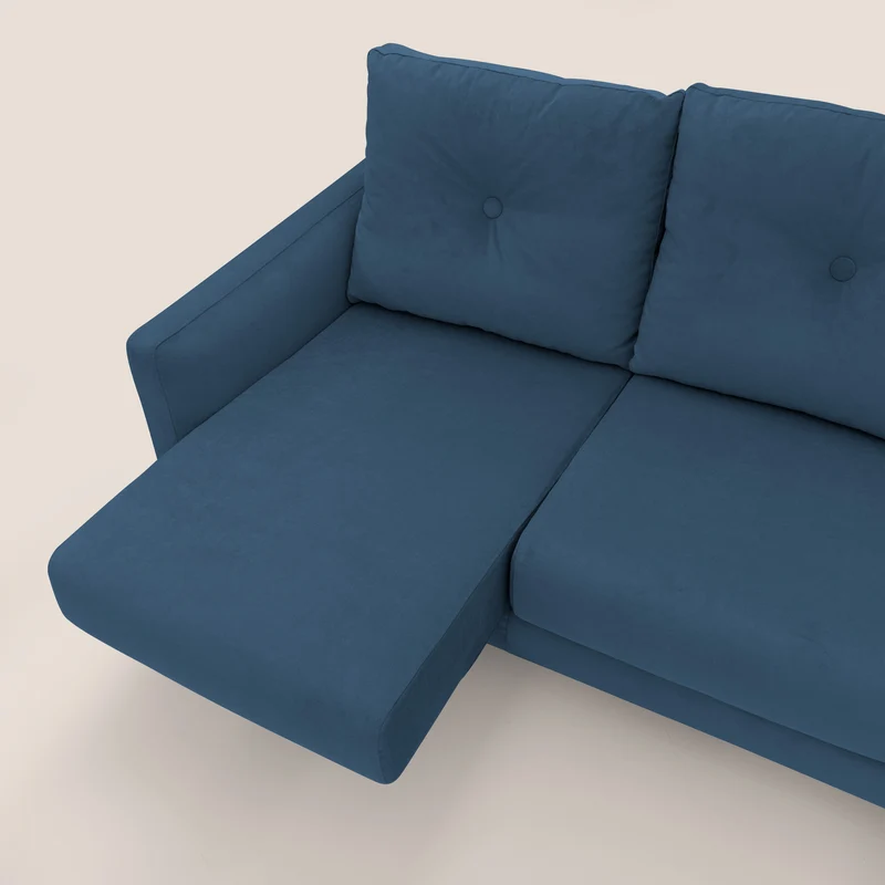 Matisse canapé d'angle avec assises coulissantes et dossier en duvet d'oie en tissu détachable T17