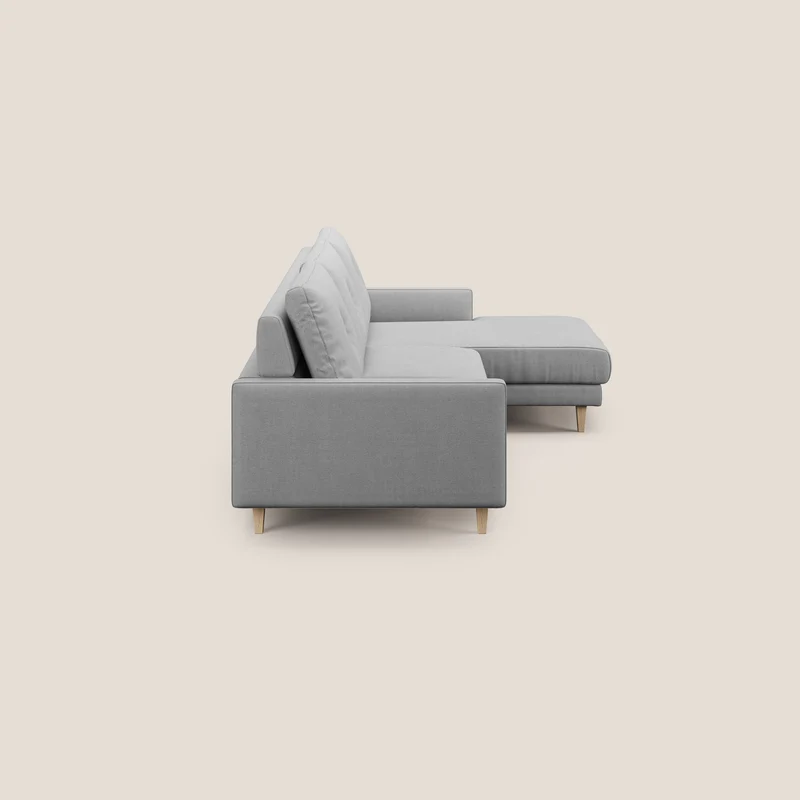 Matisse canapé d'angle avec assises coulissantes et dossier en duvet d'oie en tissu détachable T17