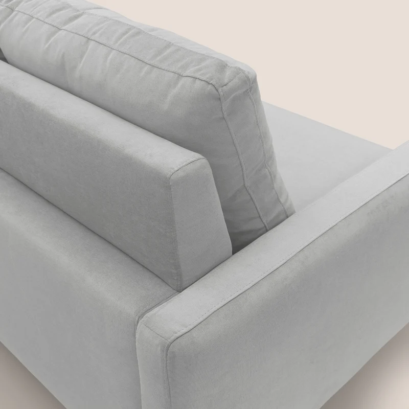 Matisse canapé d'angle avec assises coulissantes et dossier en duvet d'oie en tissu détachable T17