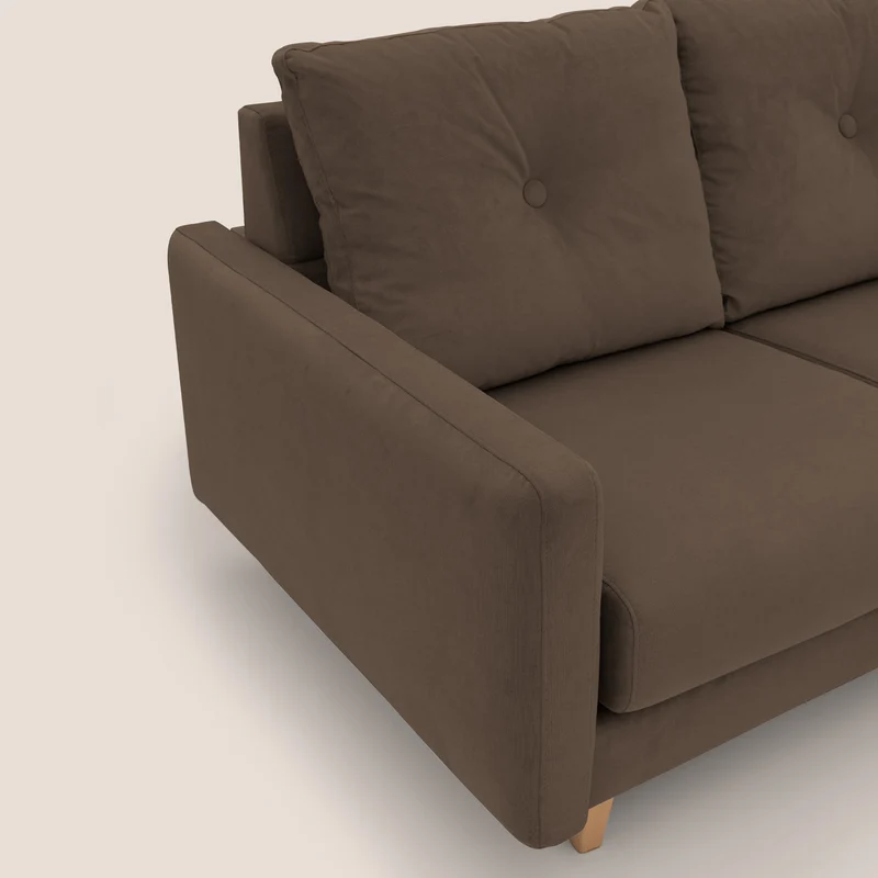 Matisse canapé d'angle avec assises coulissantes et dossier en duvet d'oie en tissu détachable T17