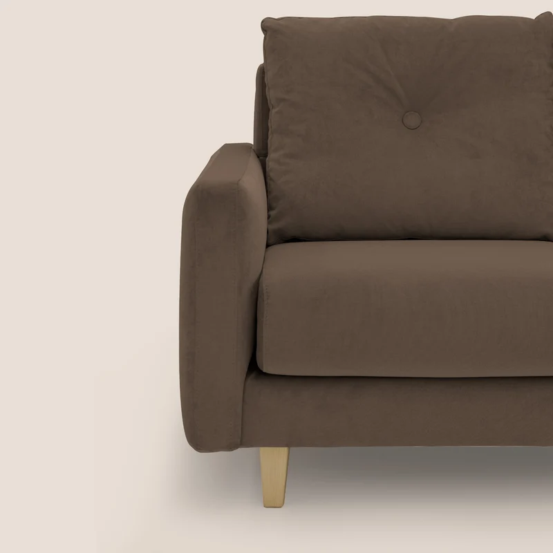 Matisse canapé d'angle avec assises coulissantes et dossier en duvet d'oie en tissu détachable T17