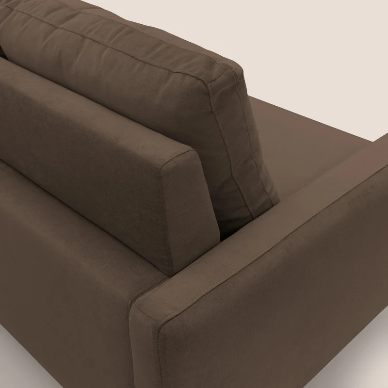 Matisse canapé d'angle avec assises coulissantes et dossier en duvet d'oie en tissu détachable T17