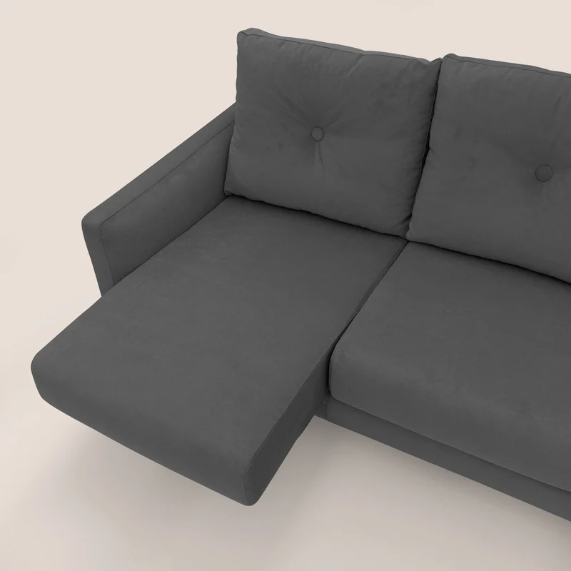 Matisse canapé d'angle avec assises coulissantes et dossier en duvet d'oie en tissu détachable T17
