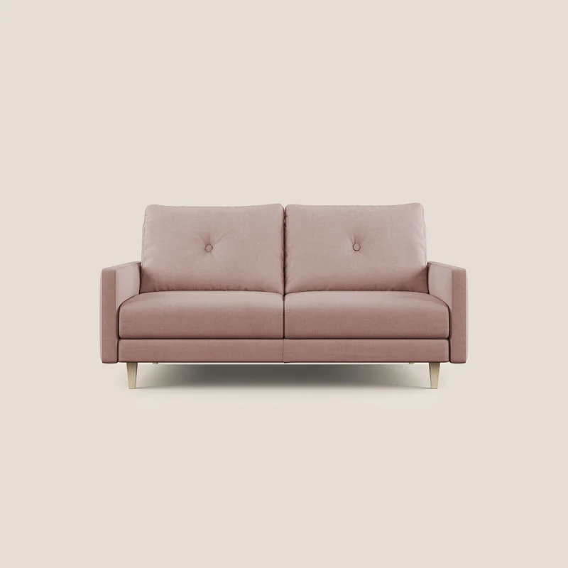 Matisse canapé avec assises coulissantes et dossier en duvet d'oie en tissu détachable T17 rose