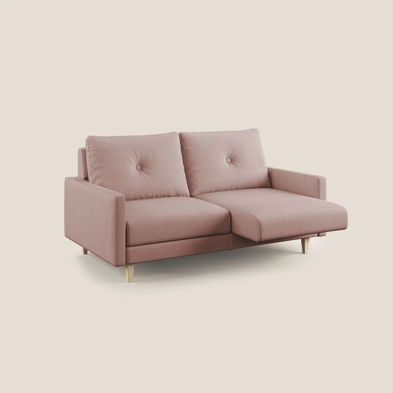 Matisse canapé avec assises coulissantes et dossier en duvet d'oie en tissu détachable T17 rose