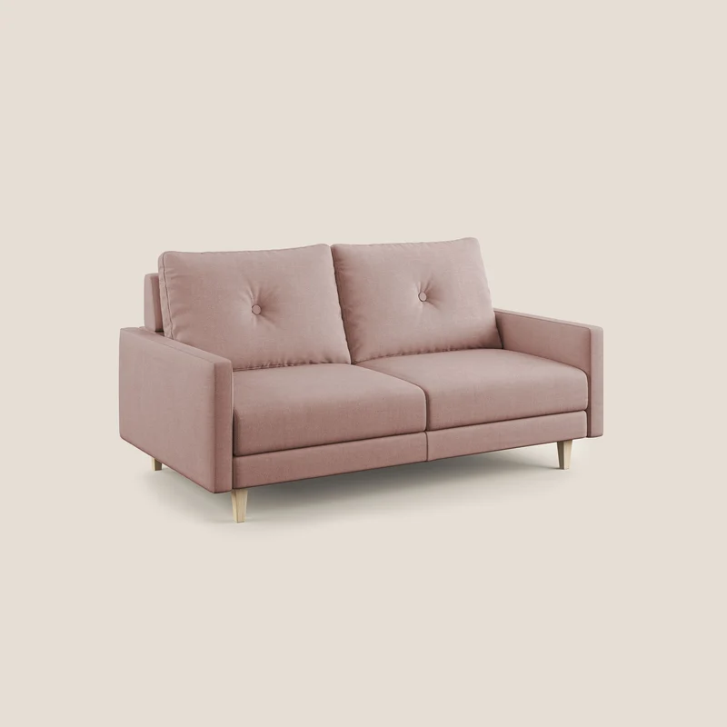 Matisse canapé avec assises coulissantes et dossier en duvet d'oie en tissu détachable T17 rose