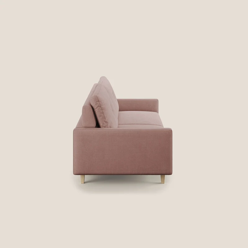 Matisse canapé avec assises coulissantes et dossier en duvet d'oie en tissu détachable T17 rose