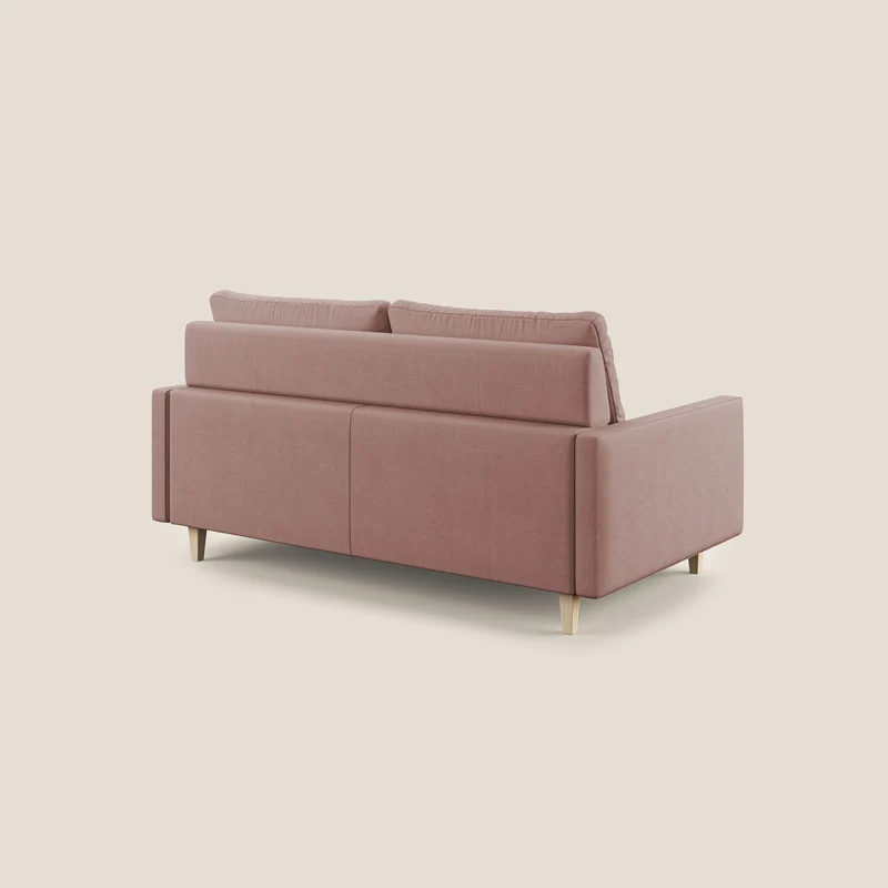 Matisse canapé avec assises coulissantes et dossier en duvet d'oie en tissu détachable T17 rose