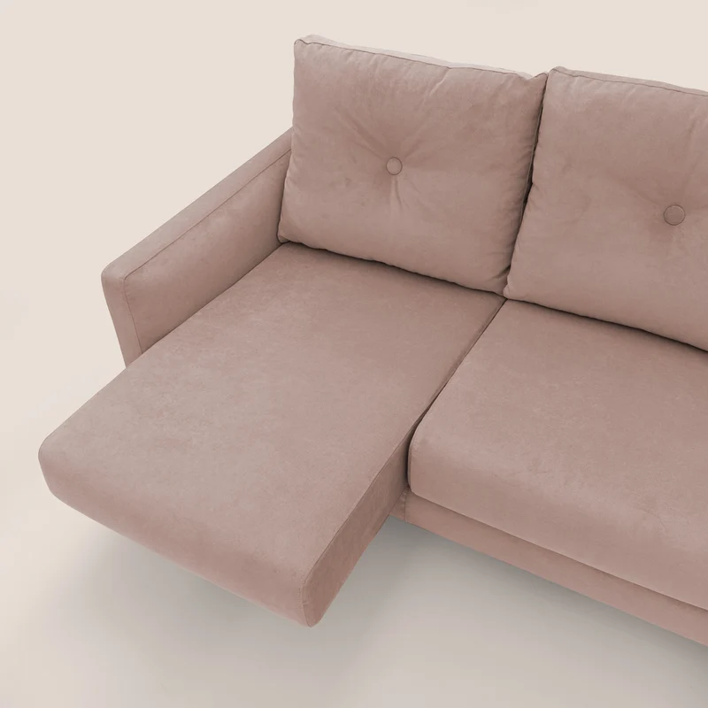Matisse canapé avec assises coulissantes et dossier en duvet d'oie en tissu détachable T17 rose