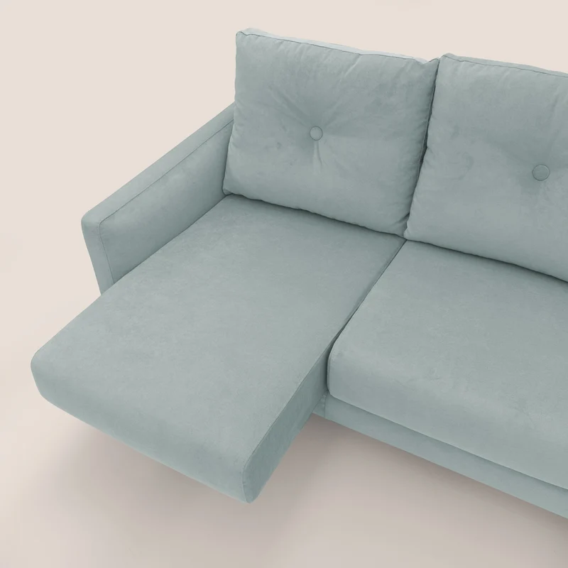 Matisse canapé avec assises coulissantes et dossier en duvet d'oie en tissu détachable T17 vert d'eau