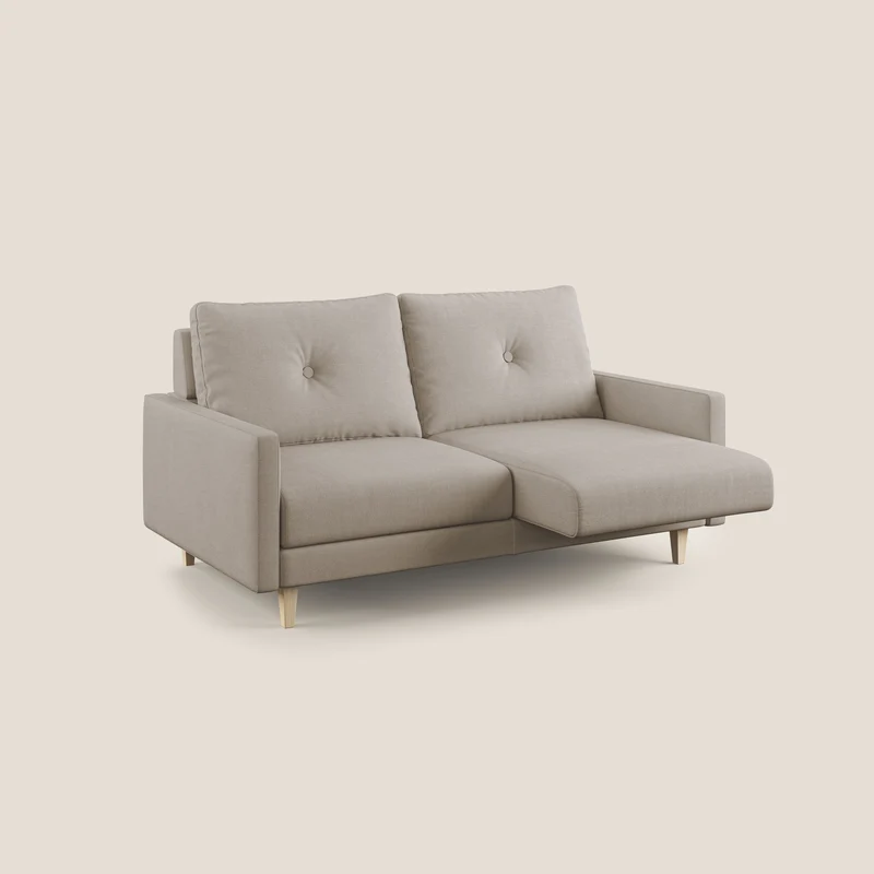 Matisse canapé avec assises coulissantes et dossier en duvet d'oie en tissu détachable T17 beige