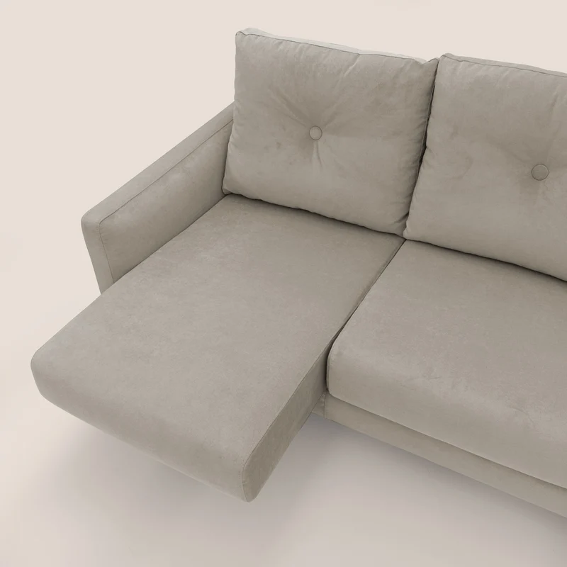 Matisse canapé avec assises coulissantes et dossier en duvet d'oie en tissu détachable T17 beige