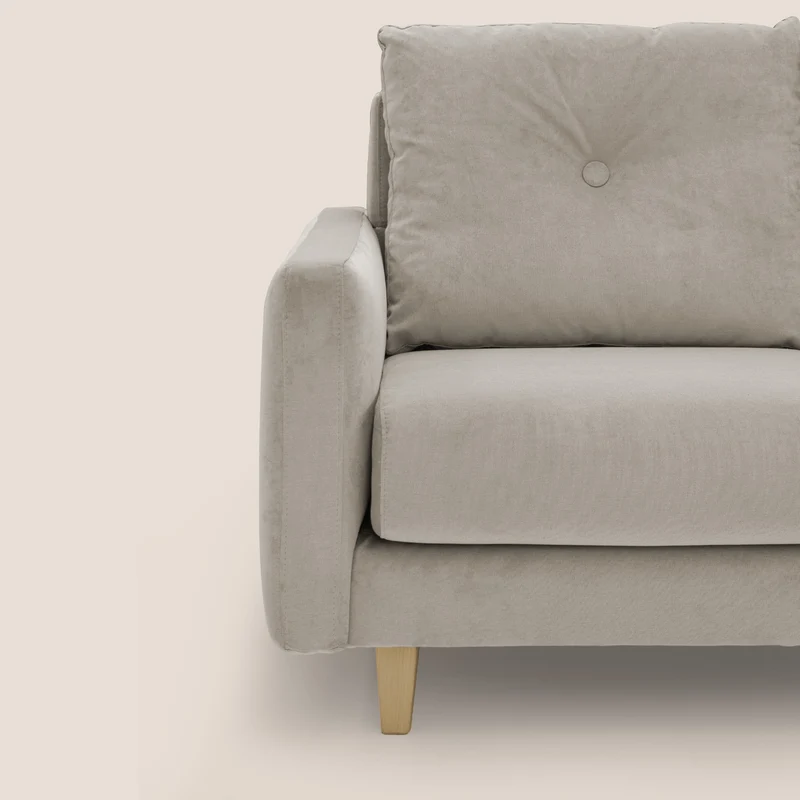Matisse canapé avec assises coulissantes et dossier en duvet d'oie en tissu détachable T17 beige