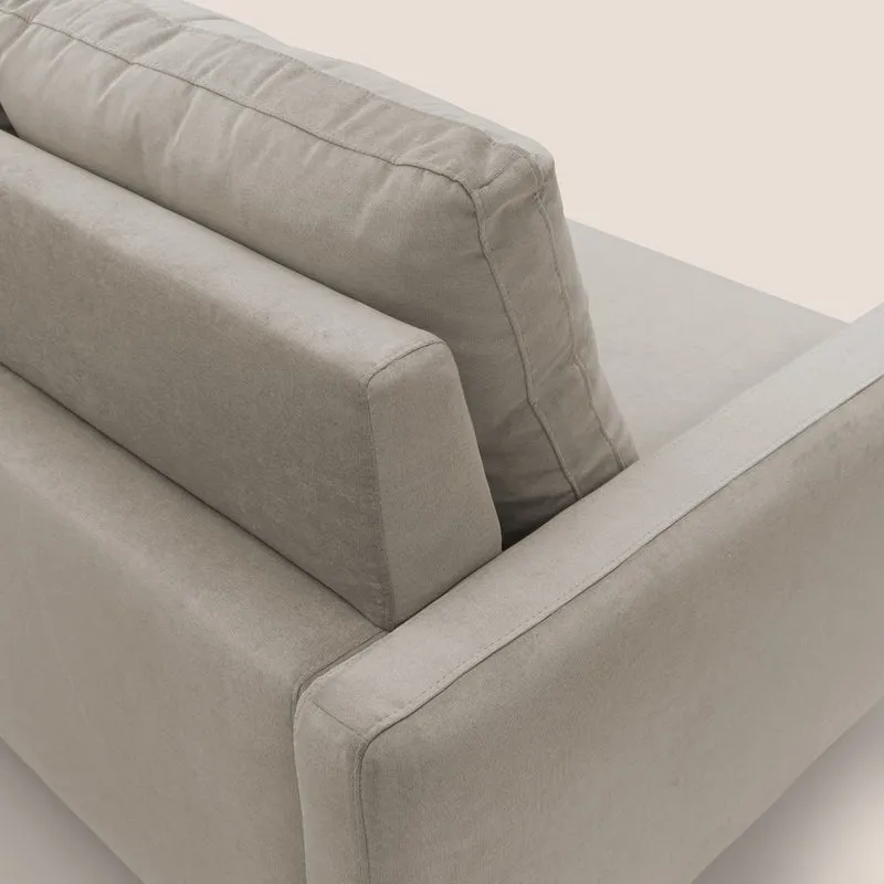 Matisse canapé avec assises coulissantes et dossier en duvet d'oie en tissu détachable T17 beige