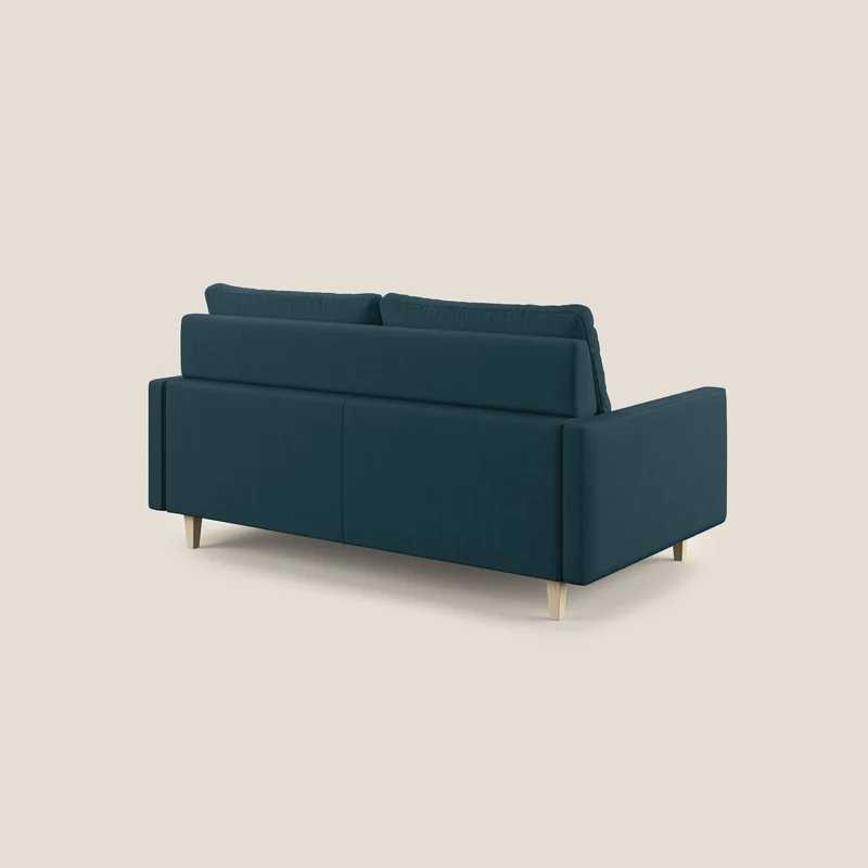 Matisse canapé avec assises coulissantes et dossier en duvet d'oie en tissu détachable T17 bleu canard