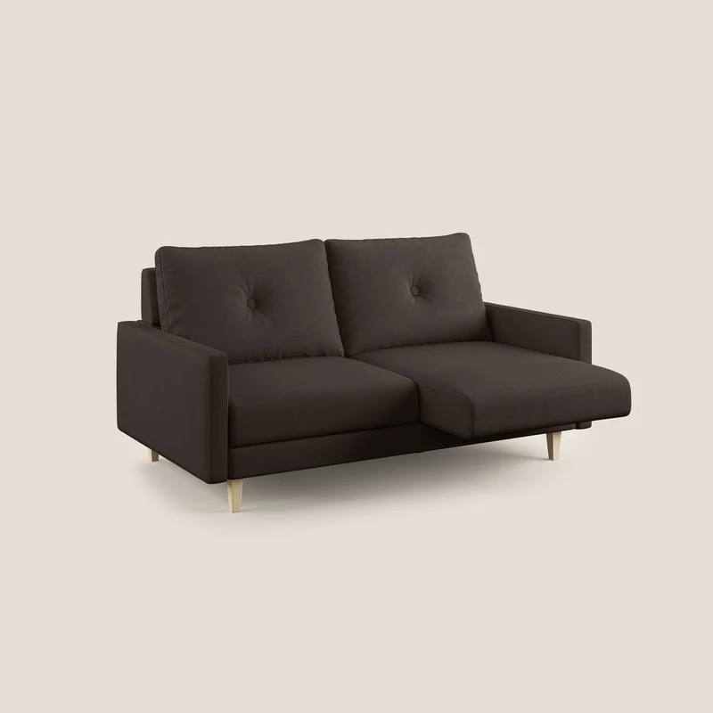 Matisse canapé avec assises coulissantes et dossier en duvet d'oie en tissu détachable T17 marron