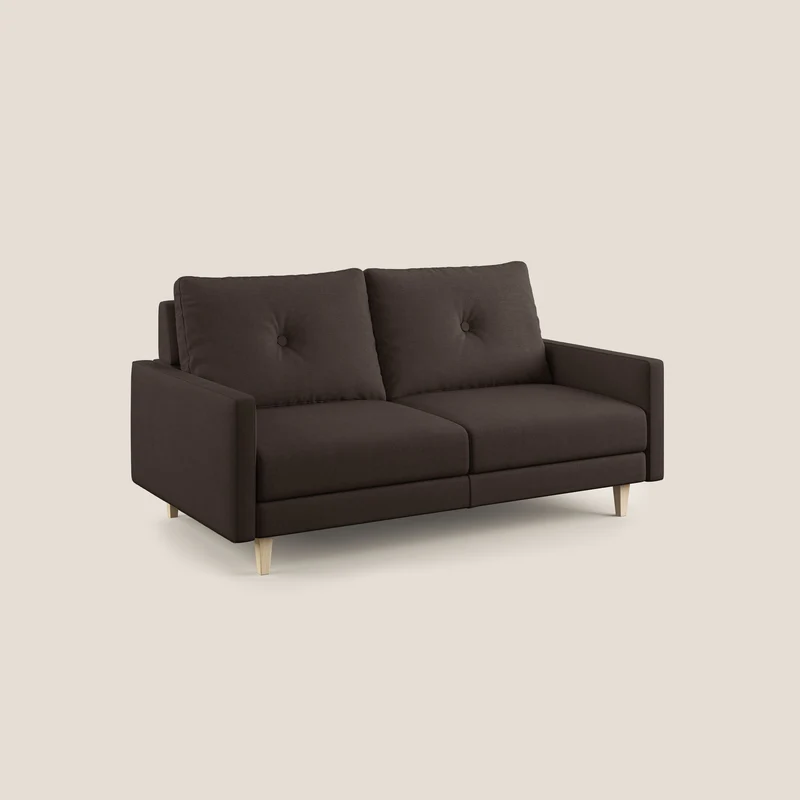 Matisse canapé avec assises coulissantes et dossier en duvet d'oie en tissu détachable T17 marron