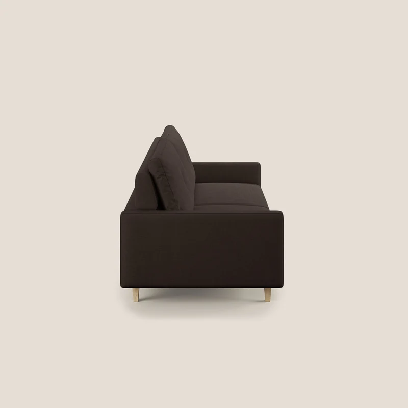 Matisse canapé avec assises coulissantes et dossier en duvet d'oie en tissu détachable T17 marron