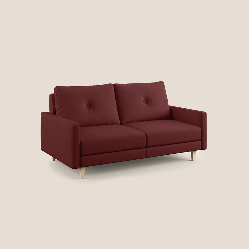 Matisse canapé avec assises coulissantes et dossier en duvet d'oie en tissu détachable T17 rouge