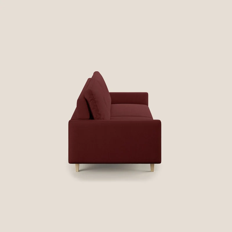 Matisse canapé avec assises coulissantes et dossier en duvet d'oie en tissu détachable T17 rouge