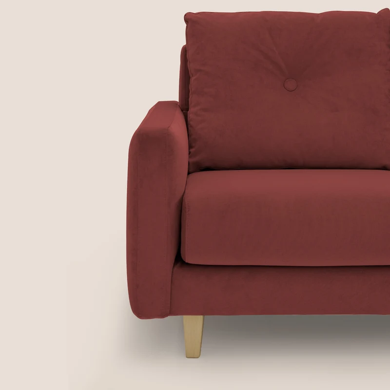 Matisse canapé avec assises coulissantes et dossier en duvet d'oie en tissu détachable T17 rouge