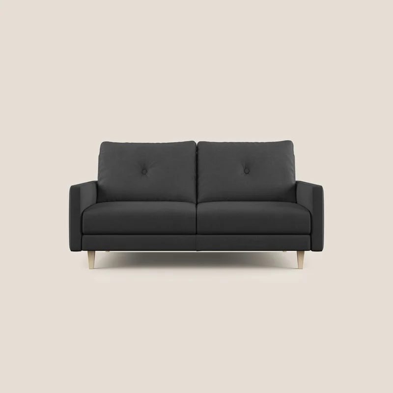 Matisse canapé avec assises coulissantes et dossier en duvet d'oie en tissu détachable T17 anthracite