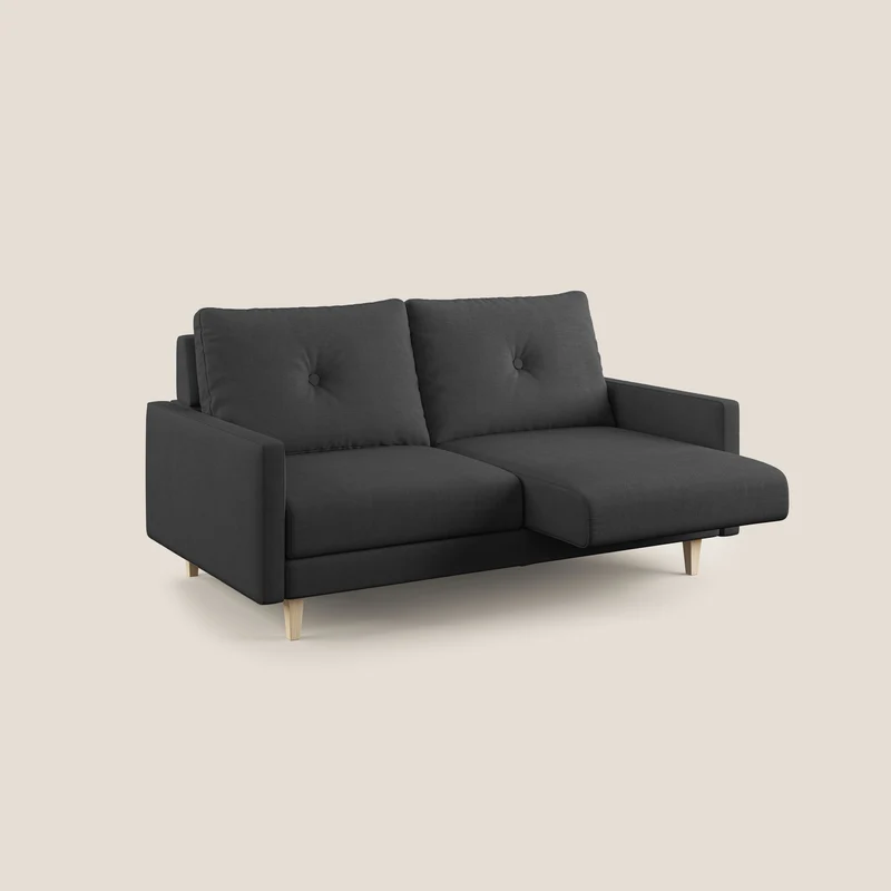 Matisse canapé avec assises coulissantes et dossier en duvet d'oie en tissu détachable T17 anthracite