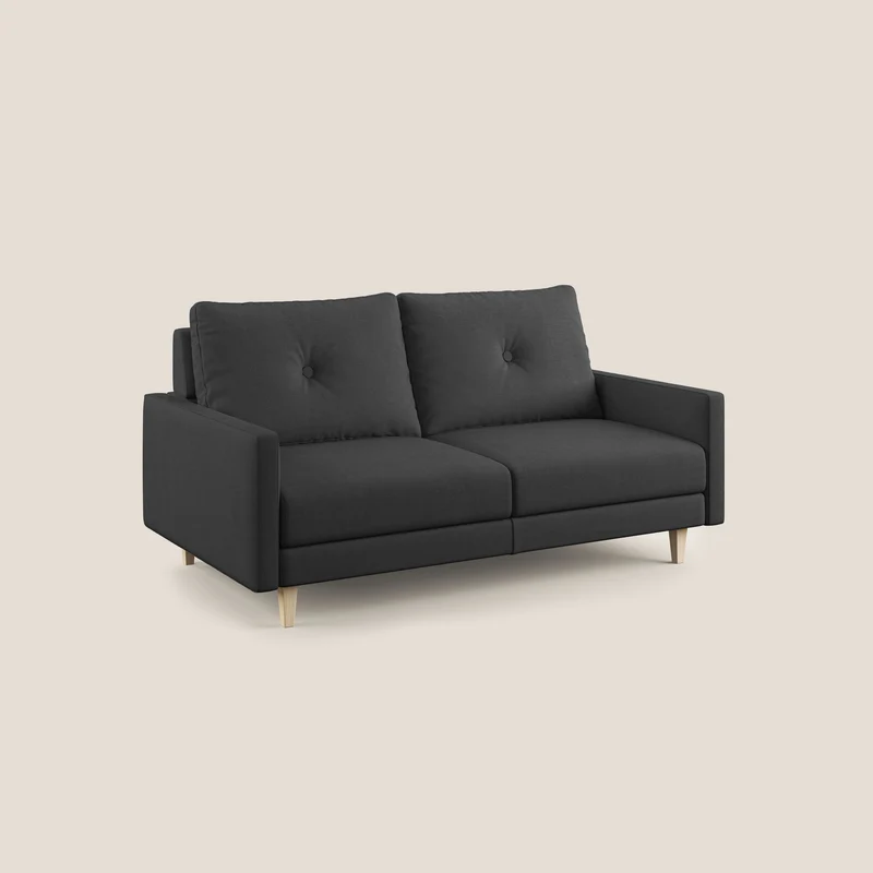 Matisse canapé avec assises coulissantes et dossier en duvet d'oie en tissu détachable T17 anthracite