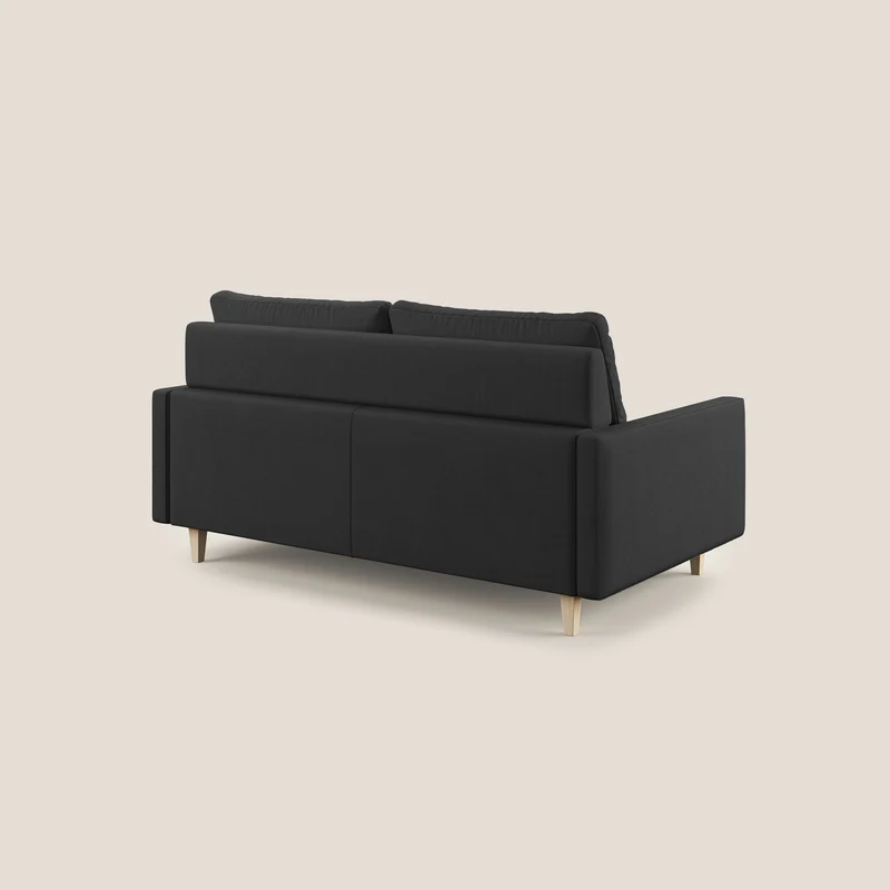 Matisse canapé avec assises coulissantes et dossier en duvet d'oie en tissu détachable T17 anthracite
