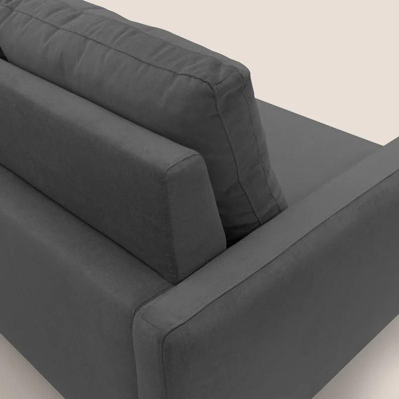 Matisse canapé avec assises coulissantes et dossier en duvet d'oie en tissu détachable T17 anthracite