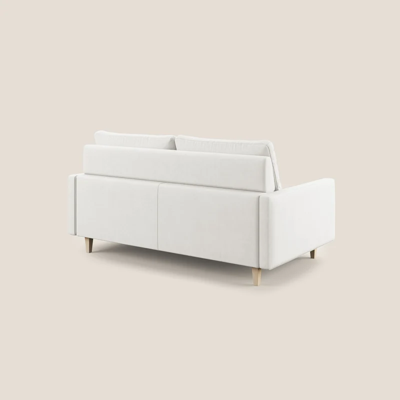 Matisse canapé avec assises coulissantes et dossier en duvet d'oie en tissu détachable T17 blanc