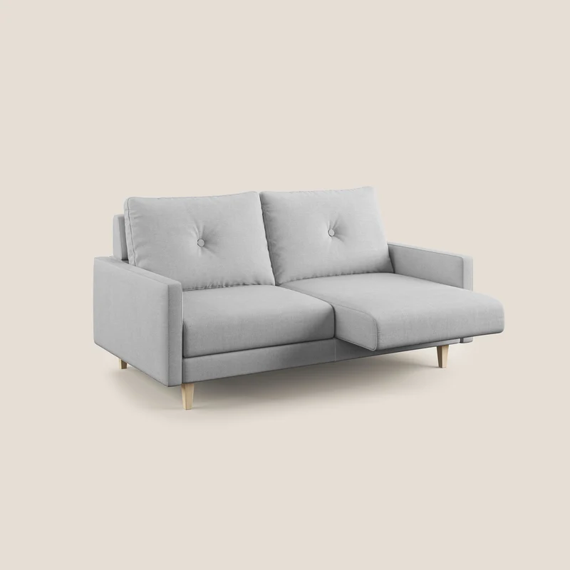 Matisse canapé avec assises coulissantes et dossier en duvet d'oie en tissu détachable T17 gris