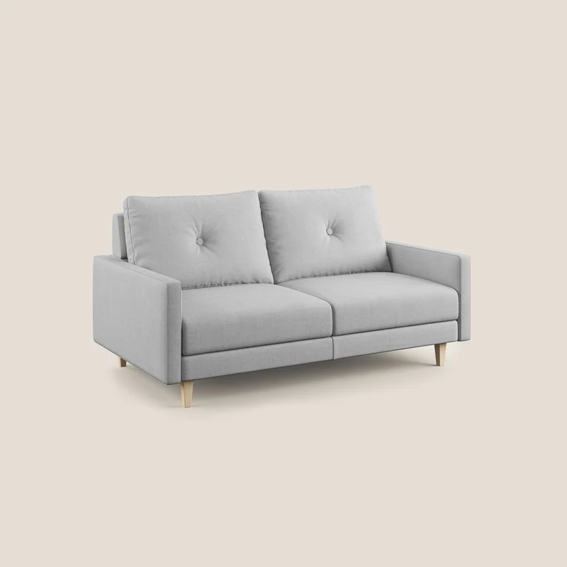 Matisse canapé avec assises coulissantes et dossier en duvet d'oie en tissu détachable T17 gris