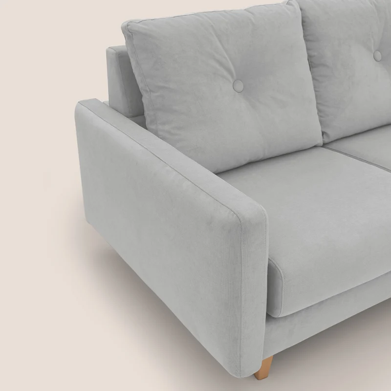 Matisse canapé avec assises coulissantes et dossier en duvet d'oie en tissu détachable T17 gris