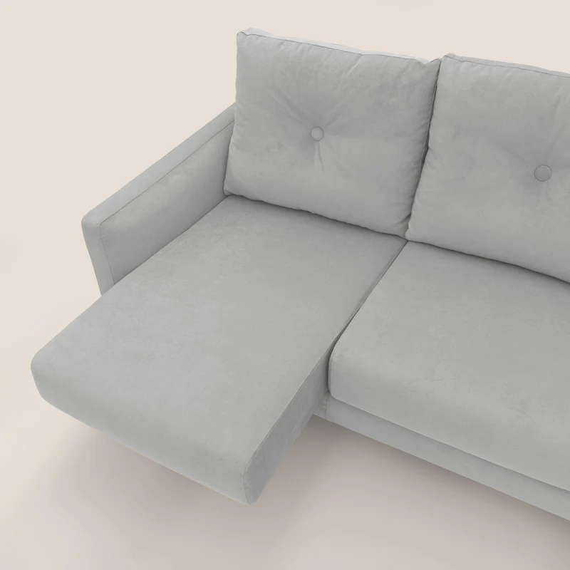 Matisse canapé avec assises coulissantes et dossier en duvet d'oie en tissu détachable T17 gris