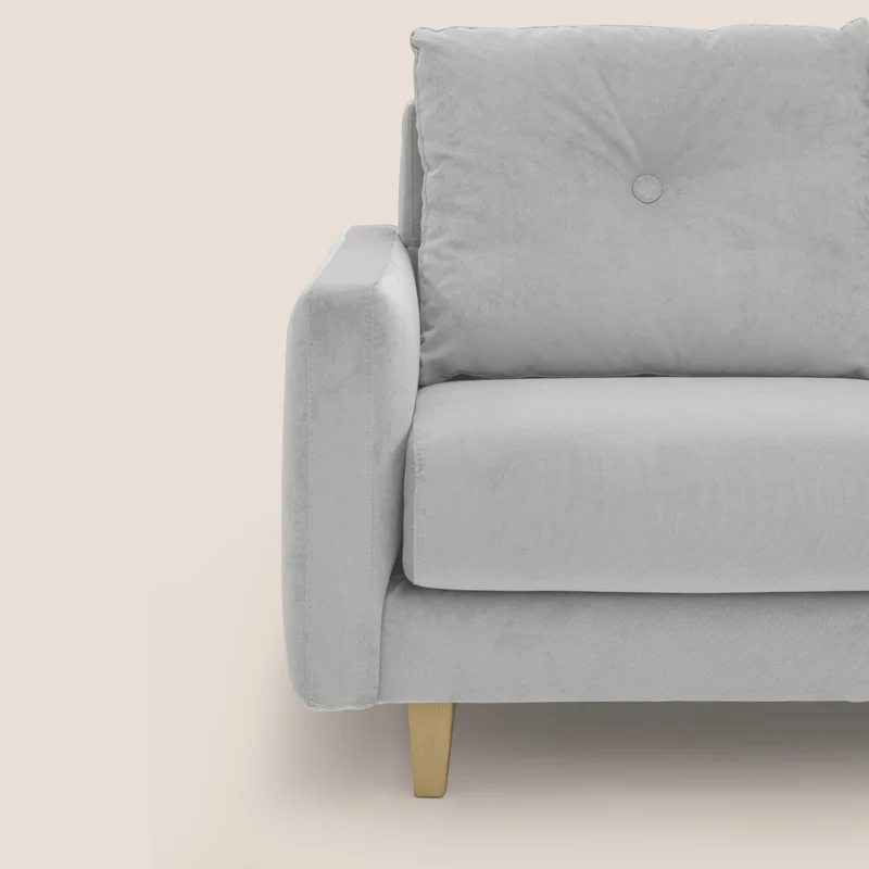 Matisse canapé avec assises coulissantes et dossier en duvet d'oie en tissu détachable T17 gris