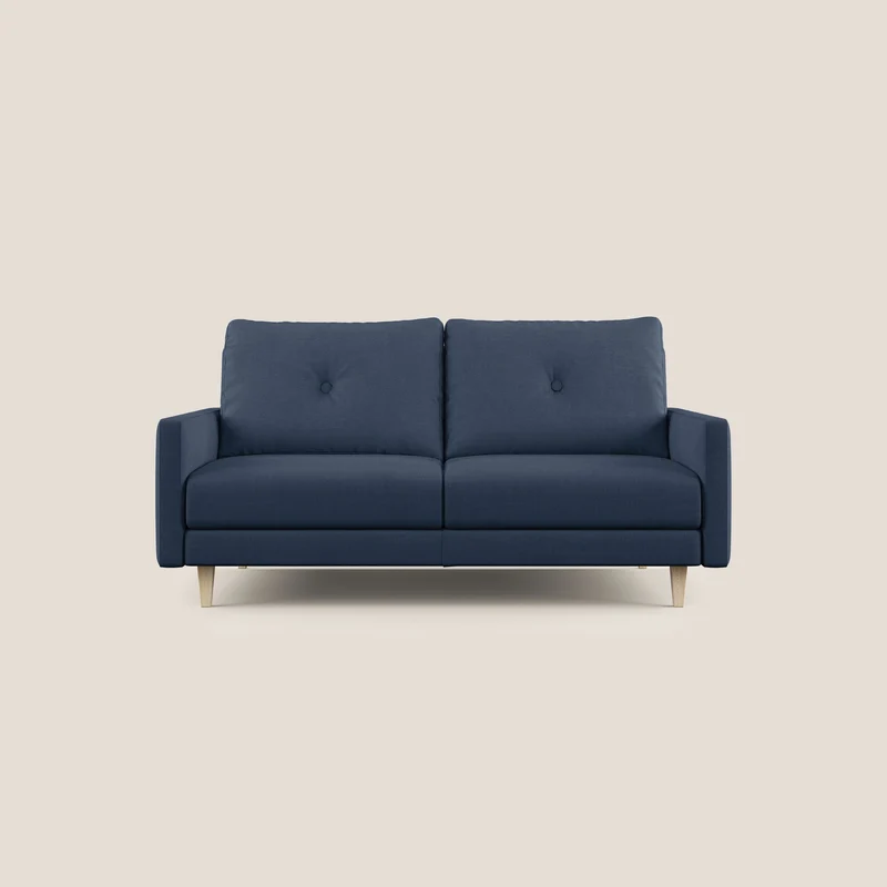 Matisse canapé avec assises coulissantes et dossier en duvet d'oie en tissu détachable T17 bleu