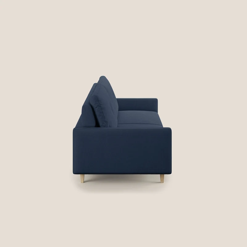 Matisse canapé avec assises coulissantes et dossier en duvet d'oie en tissu détachable T17 bleu