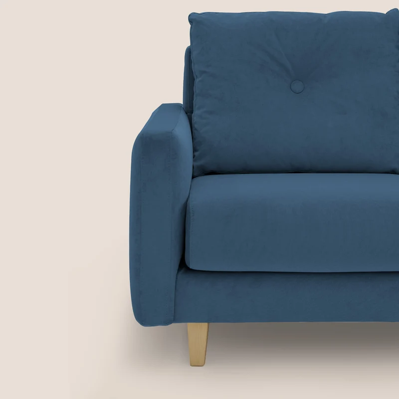 Matisse canapé avec assises coulissantes et dossier en duvet d'oie en tissu détachable T17 bleu