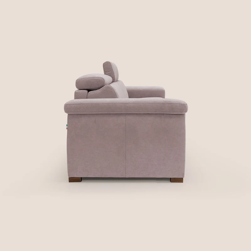 Giunone canapé convertible avec matelas de 18 cm et têtières inclinables en tissu imperméable T02 rose