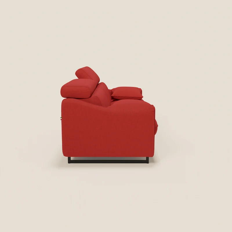 Violetta Canapé convertible matelas H18 cm - têtières réglables et accoudoirs amovibles en tissu imperméable T13 rouge