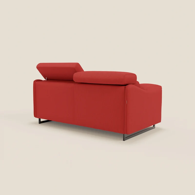 Violetta Canapé convertible matelas H18 cm - têtières réglables et accoudoirs amovibles en tissu imperméable T13 rouge