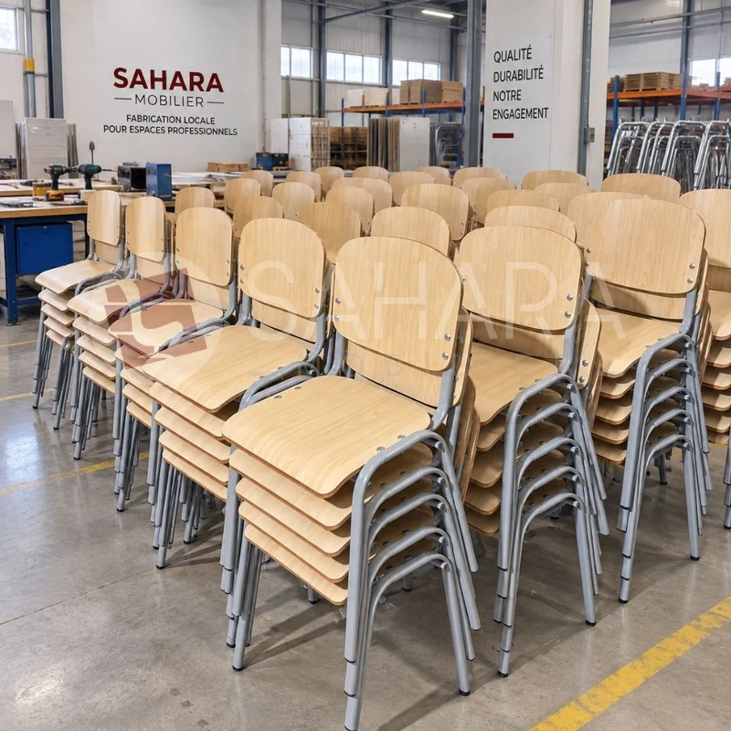 Chaise semi-métallique Piétement chromé Yuna Réf B4488