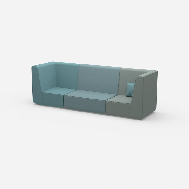 3 Personen Sofa blau